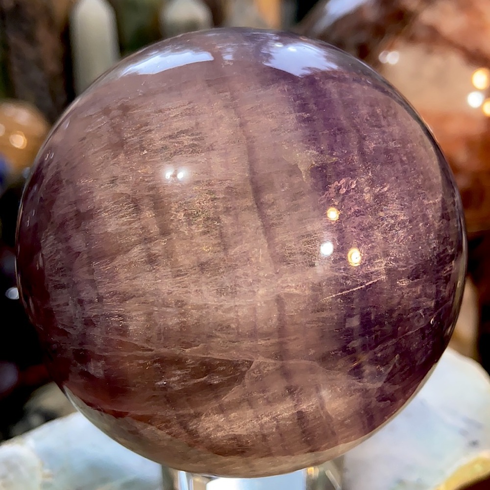 Purple Fluorite Crystal Sphere! Incredible! Watch The Video! - Picture 8 of 11